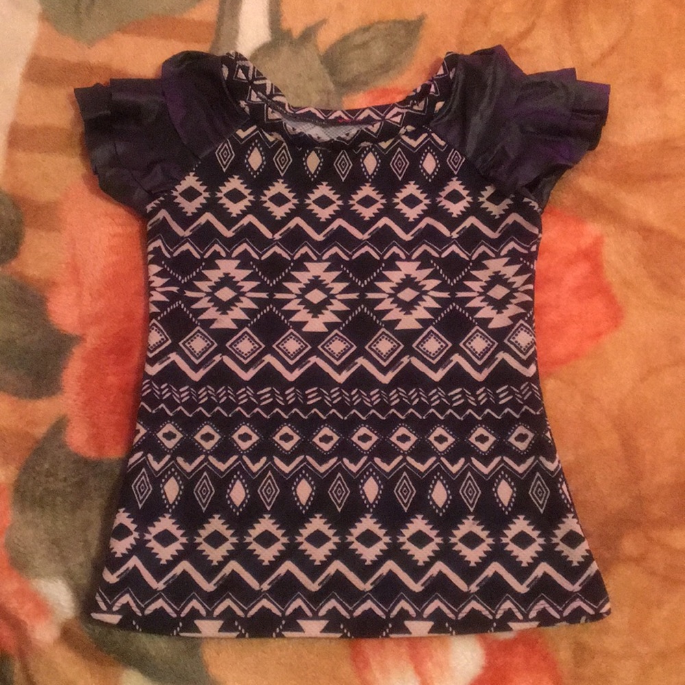 Black ruffles shirt with pretty design